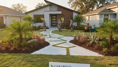 Landscaping service in Tampa, FL enhancing a residential outdoor space