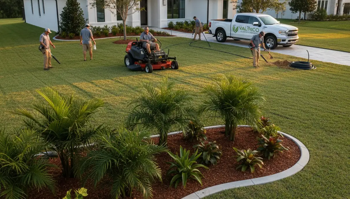 Landscaping service in Tampa, FL enhancing a residential yard with professional outdoor care