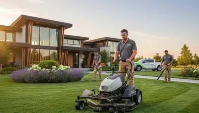 Professional lawn mowing service on St. Augustine grass in Tampa, FL by Chop Chop Landscaping