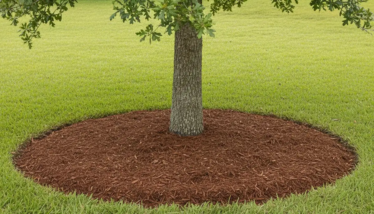 Professional circular tree ring mulching by Chop Chop Landscaping in Tampa, FL
